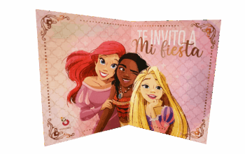 INVITACION TROQUELADA PRINCESAS X10