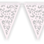 BANDERIN CALADO BLANCO TEXTIL X1