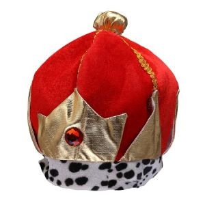 GORRO REY ROJO/DORADO C/GEMA X1
