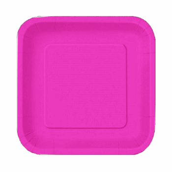 PLATO CUAD CHICO FUCSIA FLUO X8