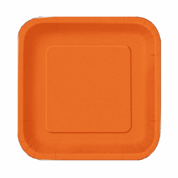 PLATO CUAD GRANDE NARANJA FLUO X8