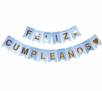 BANDERIN PATRONES CELESTE PASTEL X1