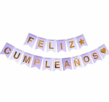 BANDERIN PATRONES LILA PASTEL X1