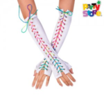 MUÑEQUERA ANTEBRAZO C/CORDONES FLUO X2