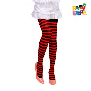 MEDIAS BUCANERAS RAYADAS NEGRAS Y ROJAS X1