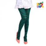 MEDIAS BUCANERAS RAYADAS NEGRAS Y VERDE X1