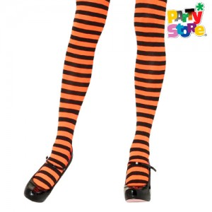 MEDIAS BUCANERAS RAYADAS NARANJA Y NEGRAS X2