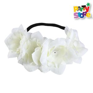 VINCHA DE FLORES BLANCAS X1