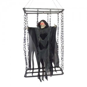 FANTASMA EN JAULA 70X33X18.5CM SON/LUZ/MOV X1