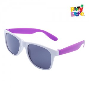 LENTES BICOLOR VIOLETA Y BLANCO X1