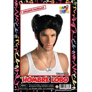 PELUCA HOMBRE LOBO C/PATILLAS X1