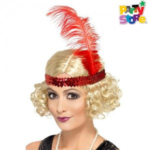 PELUCA CHARLESTON RUBIA C/PLUMA X1