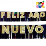 GUIRNALDA FELIZ AÑO C/FLECOS LASER IRIDIS 180CM APROX X1