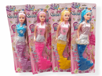 MUÑECA SIRENA C/TIARA Y COLLAR BLI X1