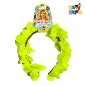 VINCHA FLORES AMARILLA FLUO X1