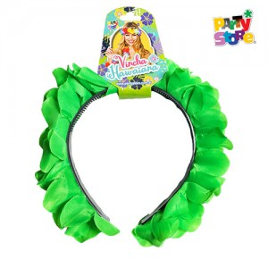 VINCHA FLORES VERDE FLUO X1