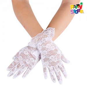 GUANTE ENCAJE BLANCO X2