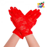 GUANTE ENCAJE ROJOS X2