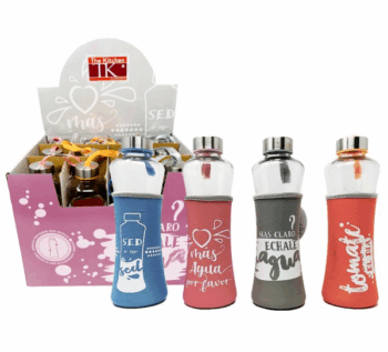 BOTELLA VIDRIO CON FUNDA PROT 580CC X1