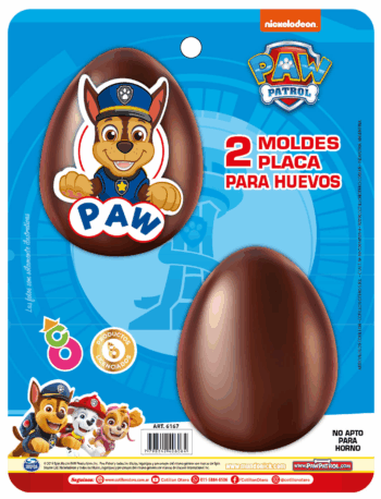 MOLDE PLACA HUEVO PASCUA PAW PATROL X2