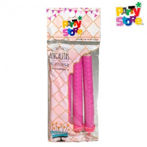 BENGALA HOLOGRAFICA ROSA LLAMA ROSA X4