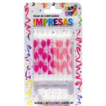 VELA IMPRESA GLOBOS C/PORTA X8