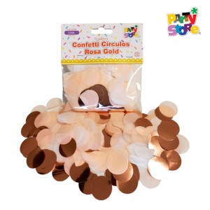 CONFETTI CIRCULOS ROSA GOLD X1