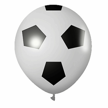GLOBO 12" FUTBOL GAJOS BCO C/NEGRO X12