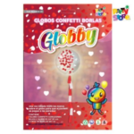 KIT GLOBBY (GLOBO 24" CORAZON + CONFETTI + BORLAS 1MTS) X1