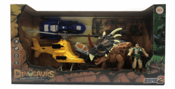 SET DINO C/VEHICULOS, ARMAS  Y SOLDADO CJA X1