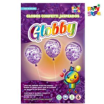 GLOBO 12" C/COFETTI JASPEADO MORADO X6