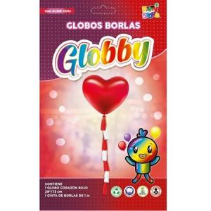 KIT GLOBBY (GLOBO CORAZON 29" + CINTA DE BORLAS 1MTS) X1