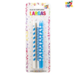 VELA LARGA 14CM CTE LUN/RAY/PLATA X10