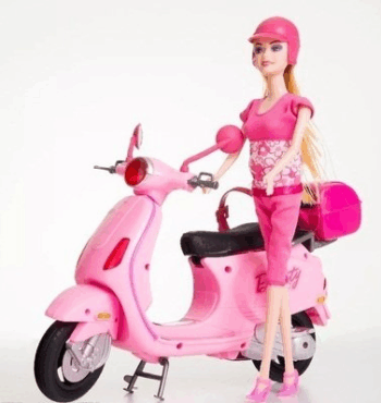 MUÑECA EN MOTO 29CM CJA X1