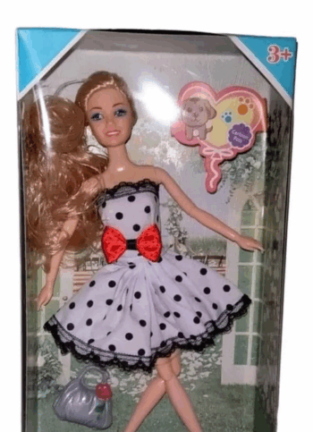 MUÑECA C/VESTIDO Y CARTERA X1