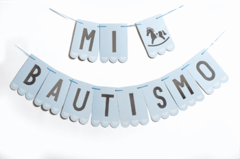 BANDERIN BAUT. CELESTE PASTEL C/STAMP. X1