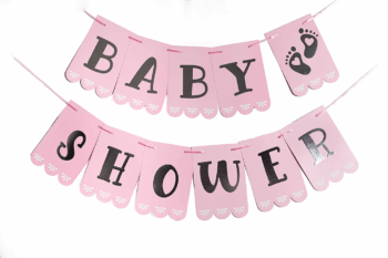BANDERIN BABY SHOWER ROSA PASTEL X1