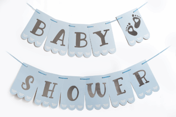 BANDERIN BABY SHOWER CELESTE PASTEL X1