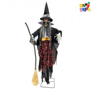 BRUJA DE PIE C/ESCOBA C/LUZ - SON - MOV X1