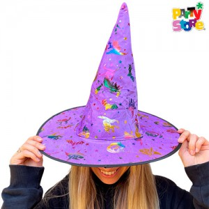 GORRO BRUJA VIOLETA IMPR IRIDIS X1