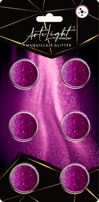 MAQUILLAJE GLITTERS X6 ROSA BARBIE