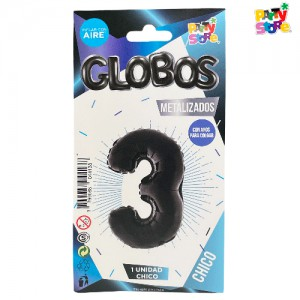GLOBO METAL CHICO NEGRO Nº3 X1
