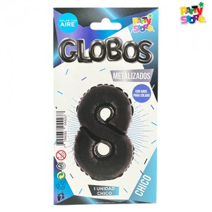 GLOBO METAL CHICO NEGRO Nº8 X1