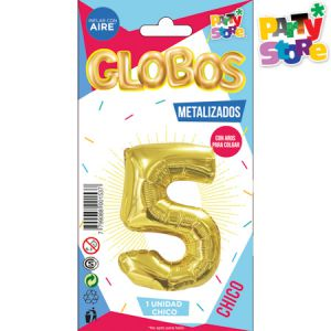 GLOBO METAL CHICO DORADO Nº5 X1