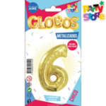 GLOBO METAL CHICO DORADO Nº6 X1