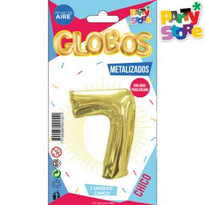 GLOBO METAL CHICO DORADO Nº7 X1