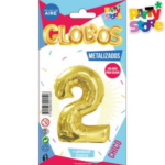 GLOBO METAL CHICO DORADO Nº2 X1