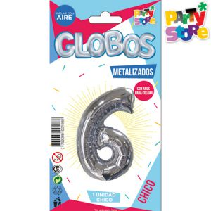 GLOBO METAL CHICO PLATA Nº6 X1