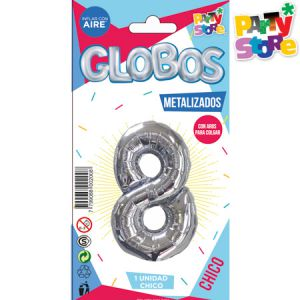GLOBO METAL CHICO PLATA Nº8 X1