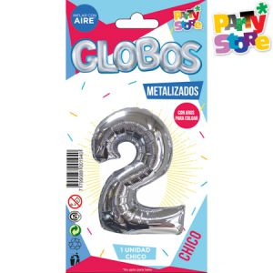 GLOBO METAL CHICO PLATA Nº2 X1